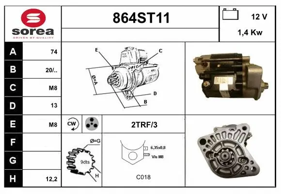 Démarreur STARTCAR 864ST11