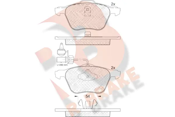 Kit de plaquettes de frein, frein à disque R BRAKE RB1395