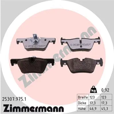 Kit de plaquettes de frein, frein à disque ZIMMERMANN 25307.975.1