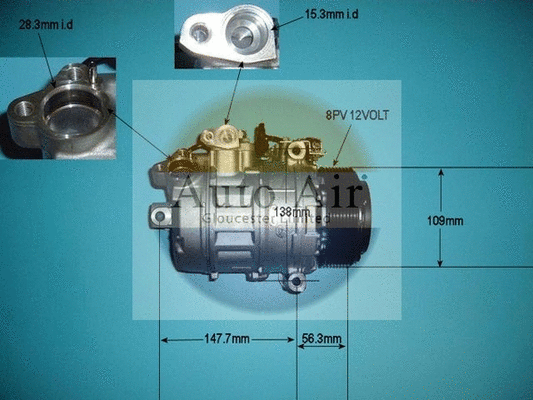 Compresseur, climatisation AUTO AIR GLOUCESTER 14-9755