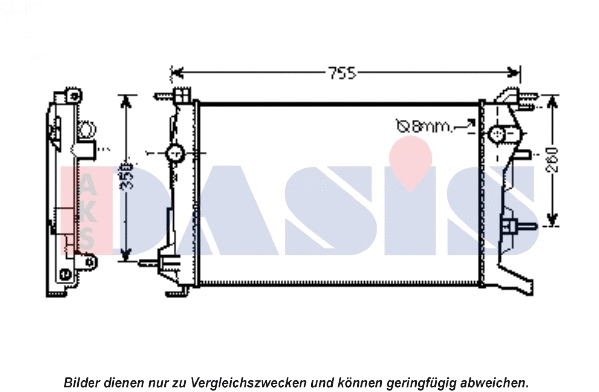 Radiateur, refroidissement du moteur AKS DASIS 180084N