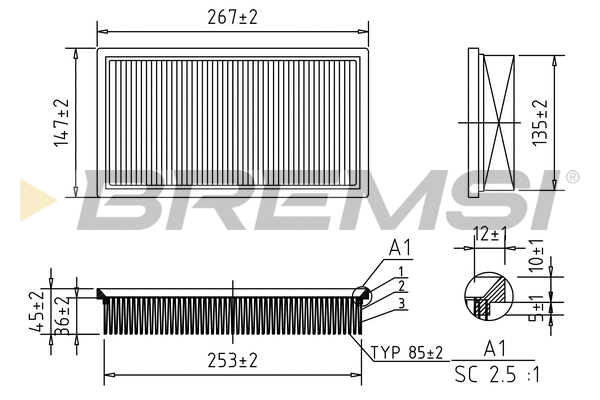 Filtre à air BREMSI FA0127