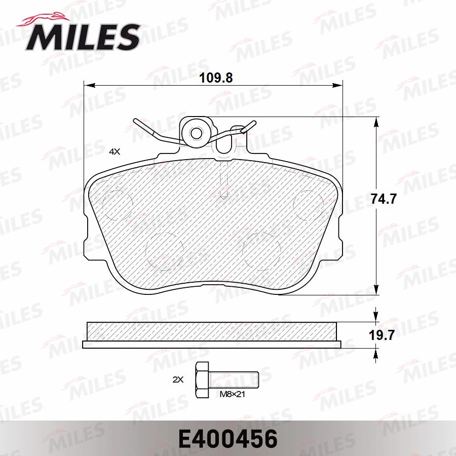 Kit de plaquettes de frein, frein à disque MILES E400456