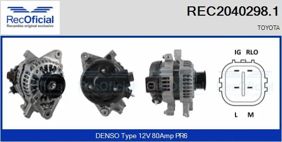 Alternateur RECOFICIAL REC2040298.1
