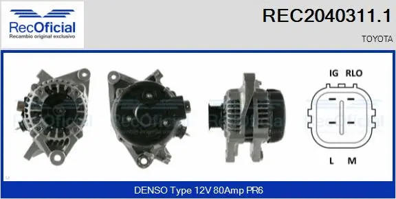 Alternateur RECOFICIAL REC2040311.1
