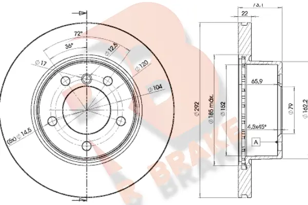 Disque de frein R BRAKE 78RBD16464