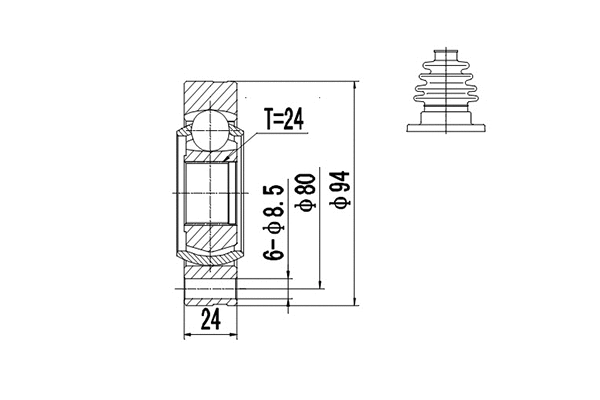 Jeu de joints, arbre de transmission DYNAMATRIX DCV605001