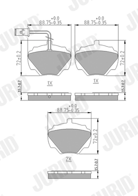 Kit de plaquettes de frein, frein à disque JURID 571440J