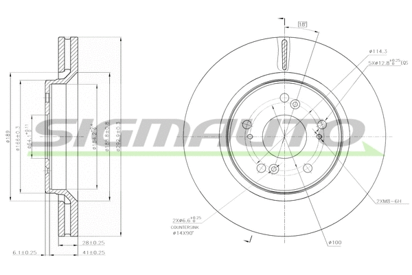 Disque de frein SIGMAUTO DBB820V