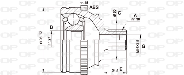 Jeu de joints, arbre de transmission OPEN PARTS CVJ5227.10