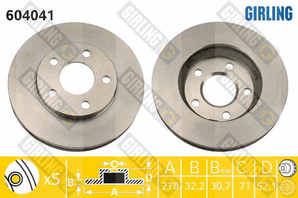 Disque de frein GIRLING 6040411
