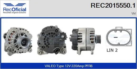 Alternateur RECOFICIAL REC2015550.1