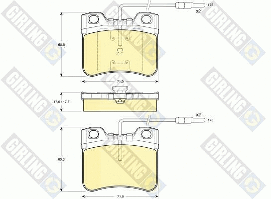 Kit de plaquettes de frein, frein à disque GIRLING 6109062