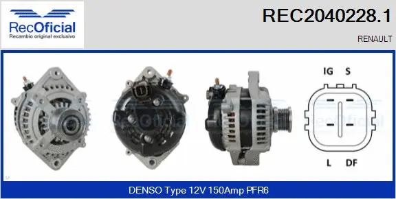 Alternateur RECOFICIAL REC2040228.1