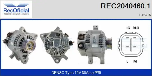 Alternateur RECOFICIAL REC2040460.1