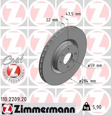 Disque de frein ZIMMERMANN 110.2209.20