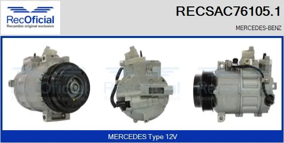 Compresseur, climatisation RECOFICIAL RECSAC76105.1