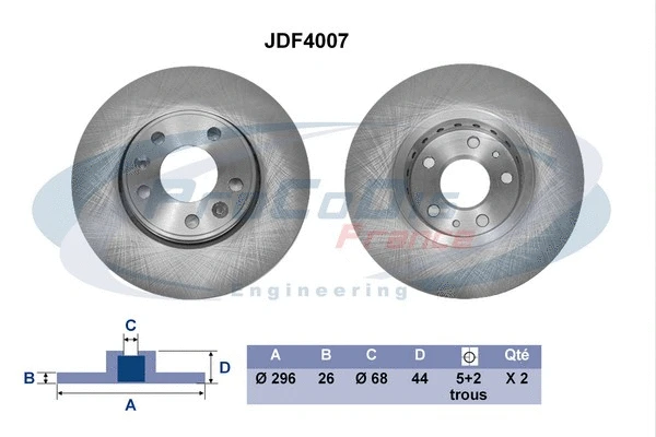 Disque de frein PROCODIS FRANCE JDF4007