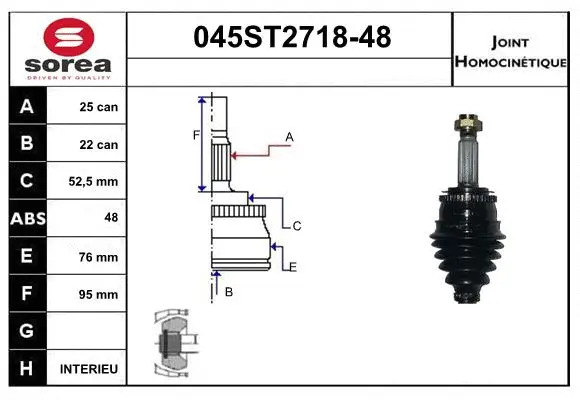 Jeu de joints, arbre de transmission STARTCAR 045ST2718-48