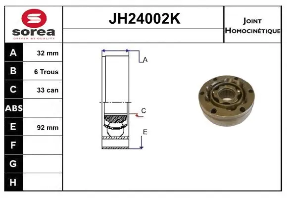 Jeu de joints, arbre de transmission SNRA JH24002K