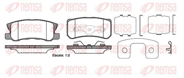 Kit de plaquettes de frein, frein à disque REMSA 0803.22