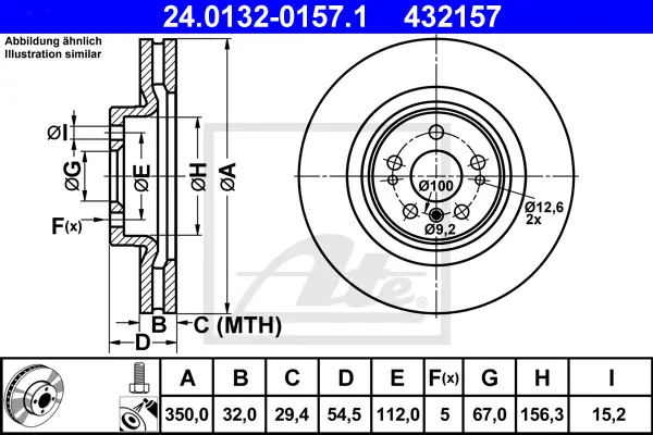 Disque de frein ATE-APAC 24.0132-0157.1