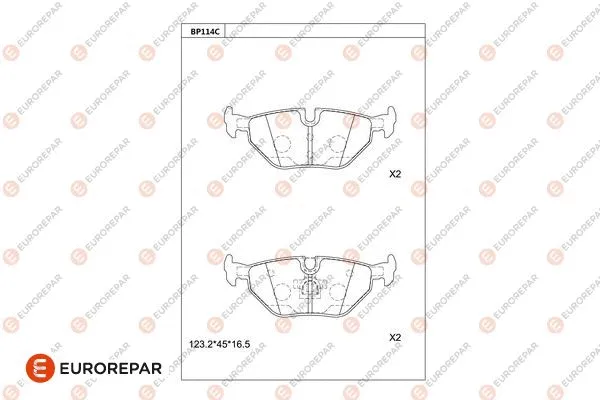 Kit de plaquettes de frein, frein à disque EUROREPAR 1681214080