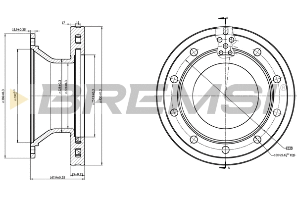 Disque de frein BREMSI CD5336V