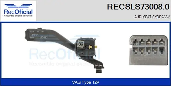 Commutateur de colonne de direction RECOFICIAL RECSLS73008.0