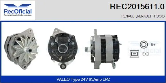 Alternateur RECOFICIAL REC2015611.0