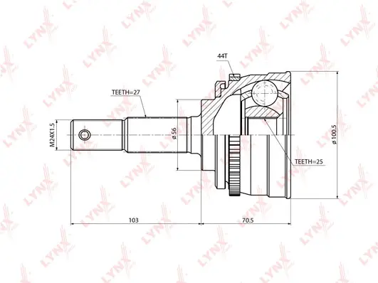 Jeu de joints, arbre de transmission LYNXAUTO CO-5777A