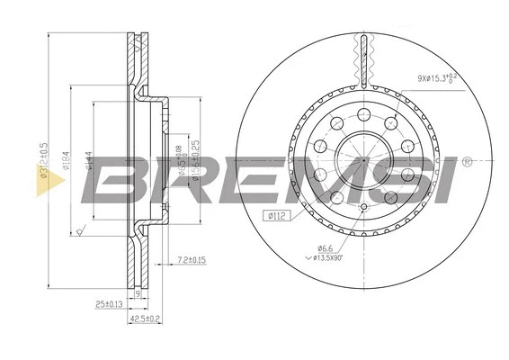 Disque de frein BREMSI CD7305V