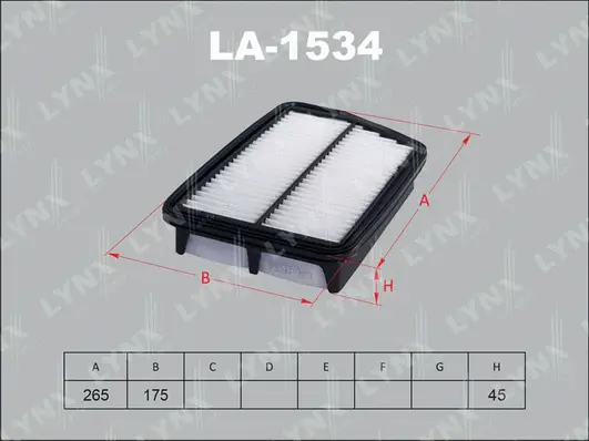 Filtre à air LYNXAUTO LA-1534