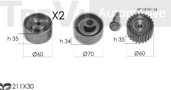 Kit de courroie crantée TREVI AUTOMOTIVE KD1398
