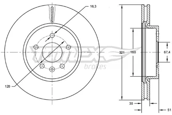 Disque de frein TOMEX Brakes TX 72-55