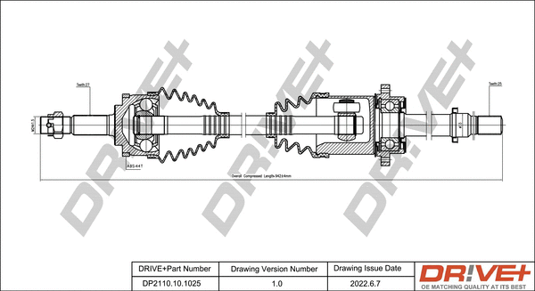 Arbre de transmission Dr!ve+ DP2110.10.1025