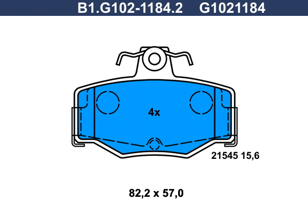 Kit de plaquettes de frein, frein à disque GALFER B1.G102-1184.2
