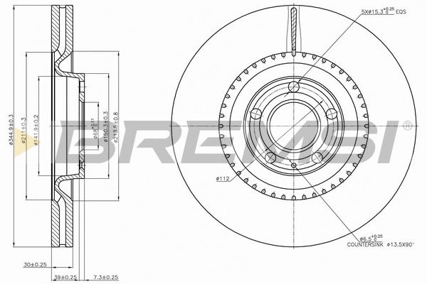 Disque de frein BREMSI CD7661V