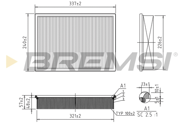 Filtre à air BREMSI FA2169