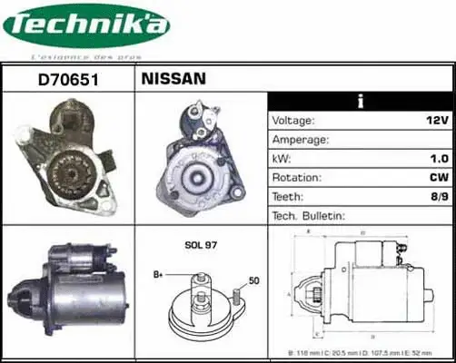 Démarreur Technika D70651