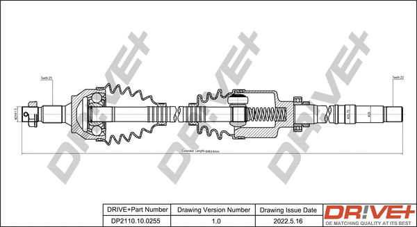 Arbre de transmission Dr!ve+ DP2110.10.0255