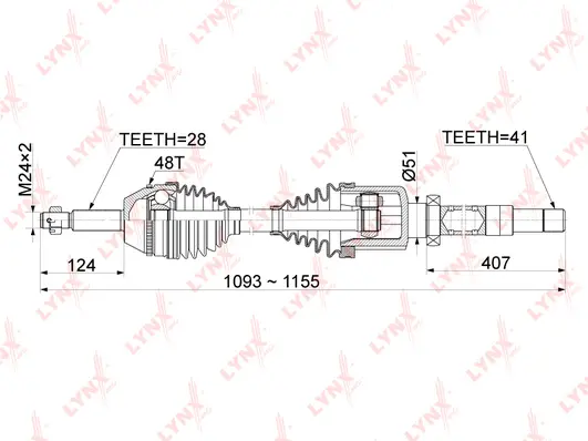 Arbre de transmission LYNXAUTO CD-1051A