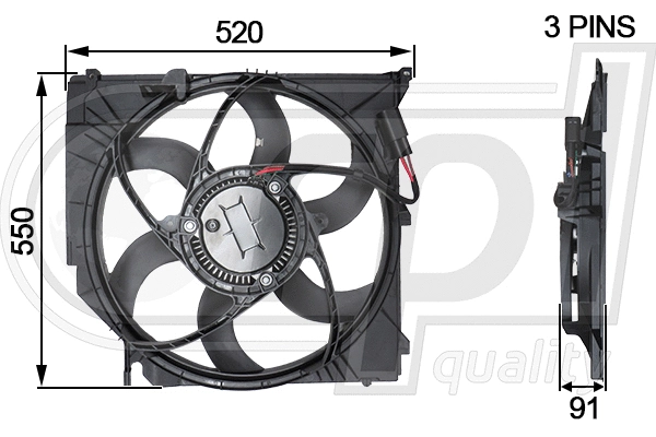 Ventilateur, refroidissement du moteur RPL QUALITY APELBW5013