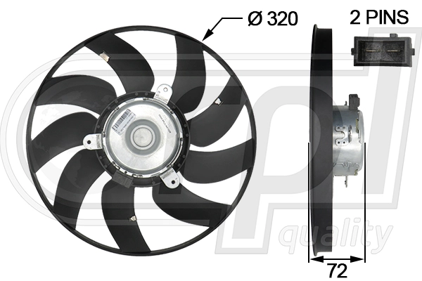 Ventilateur, refroidissement du moteur RPL QUALITY APELMB5041