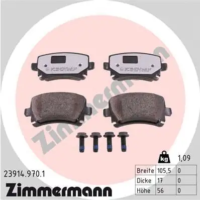 Kit de plaquettes de frein, frein à disque ZIMMERMANN 23914.970.1