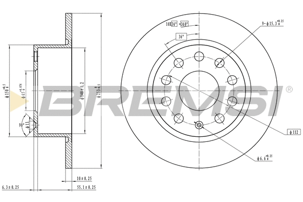Disque de frein BREMSI CD7334S