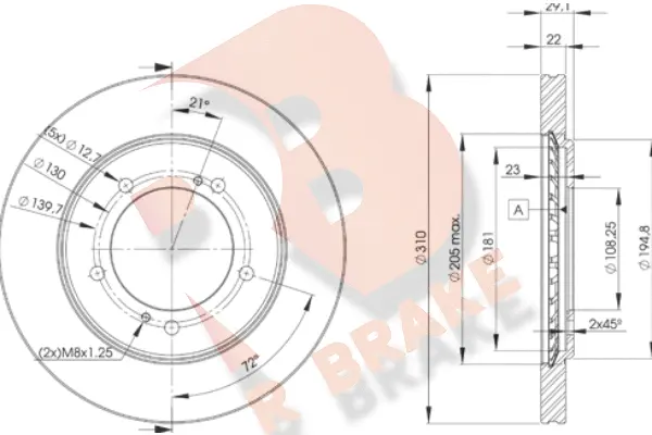 Disque de frein R BRAKE 78RBD26010