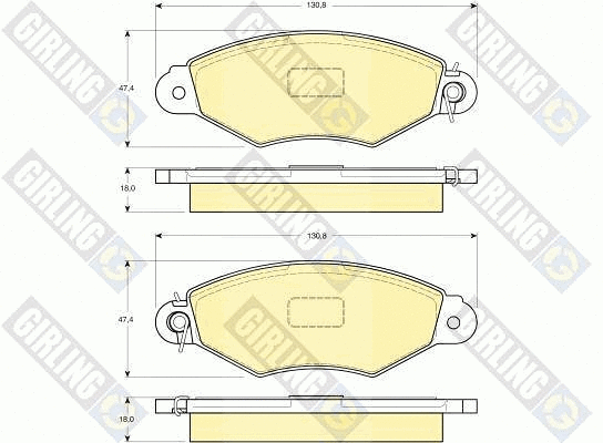 Kit de plaquettes de frein, frein à disque GIRLING 6113213