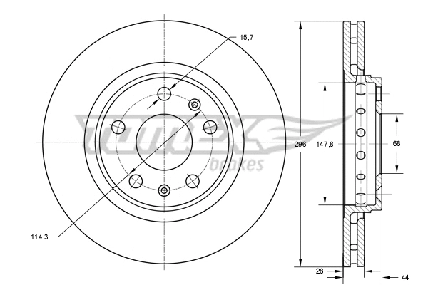 Disque de frein TOMEX Brakes TX 73-45