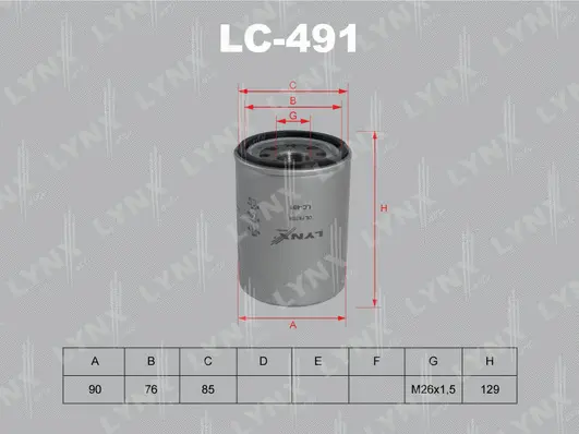 Filtre à huile LYNXAUTO LC-491